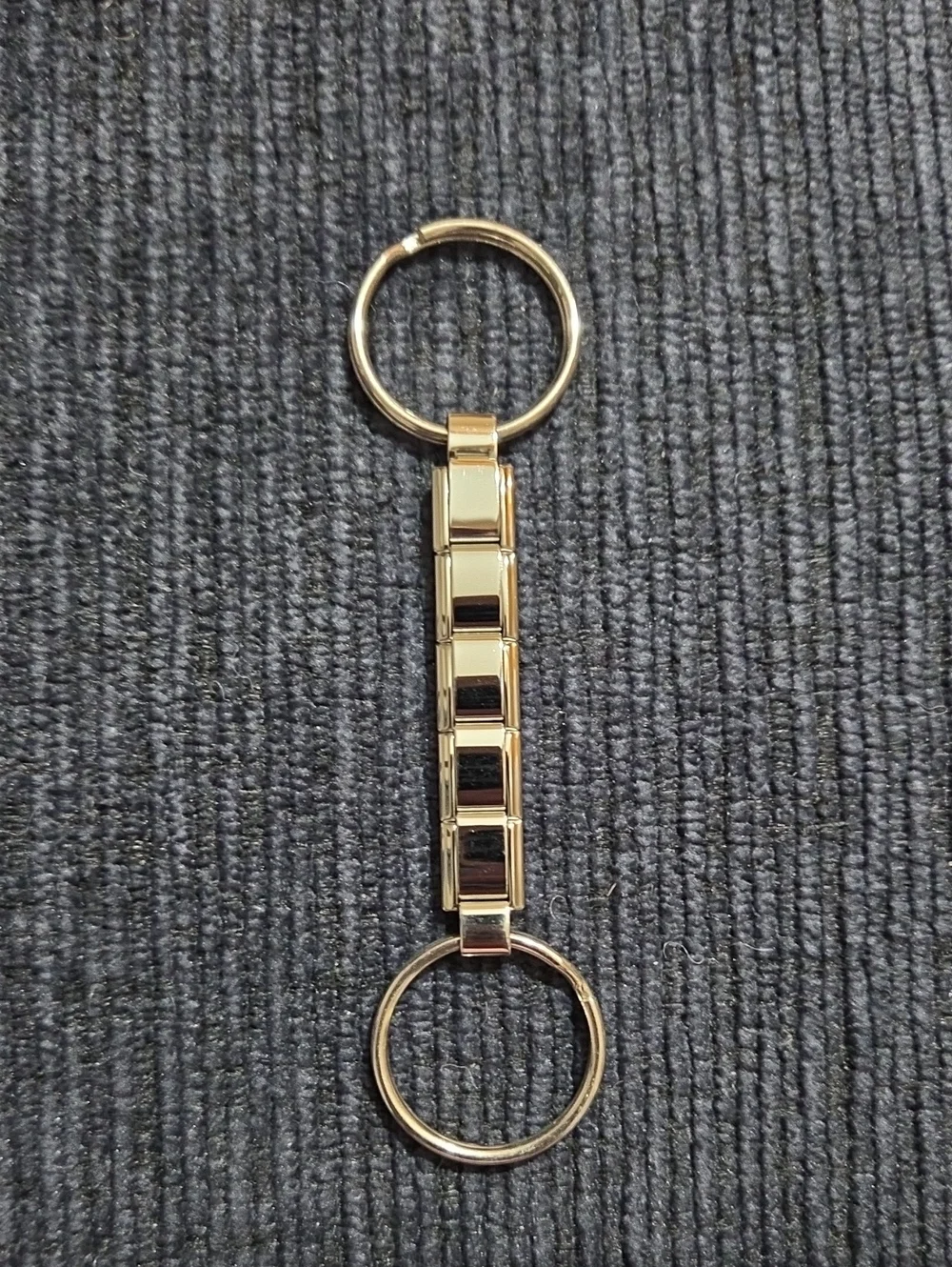 Italian Charm Silver Tone Link Keychain